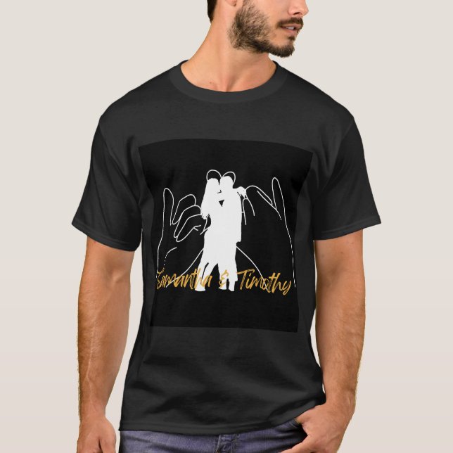 Camiseta Pareja El día de San Valentín besar hombres camise (Anverso)