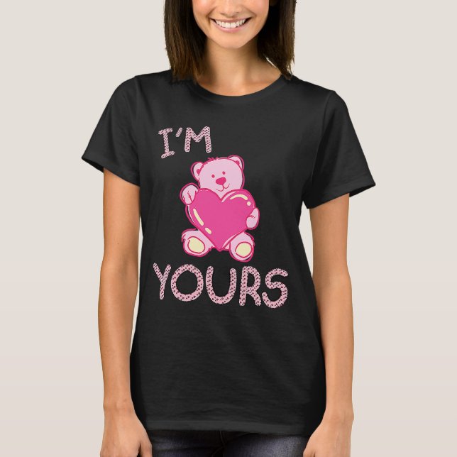 Camiseta Pareja el día de San Valentín Yo soy tu oso rosado (Anverso)