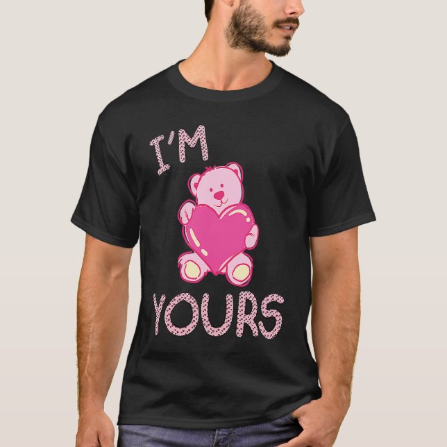 Camiseta Pareja el día de San Valentín Yo soy tu oso rosado (Anverso)