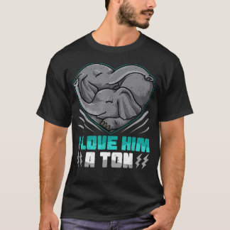 Camiseta Pareja Emparejada Me Encanta Mucho Elefante Chiste