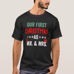 Camiseta Pareja Esposa Esposa Nuestra Primera Navidad Como