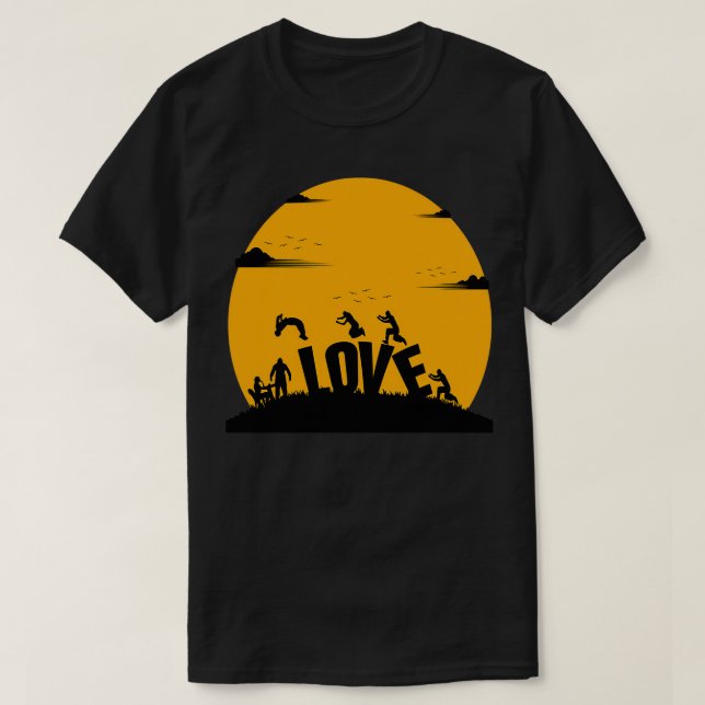 Camiseta Pareja feliz de amor en el clasico de parkour de t (Diseño del anverso)