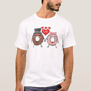 Camiseta Pareja feliz de castaño - Ilustracion divertido