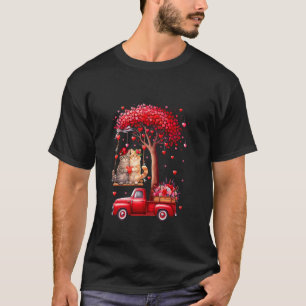 Camiseta Pareja Gatos San Valentín Corazones Árbol Camionet