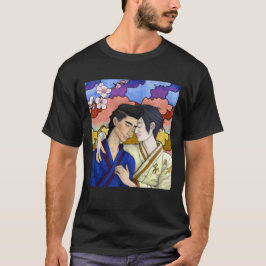 Camiseta Pareja gay al estilo del arte japonés Ukiyo-e