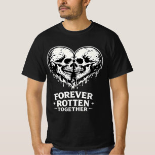 Camiseta Pareja Gótica de Romance Oscuro Juntos Podridos pa
