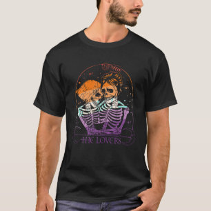 Camiseta Pareja lesbiana Amantes Tarot Card Skeleton LGBTQ