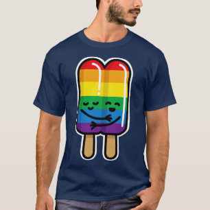 Camiseta Pareja lesbiana Gay Popsicle Rainbow LGBT love 1