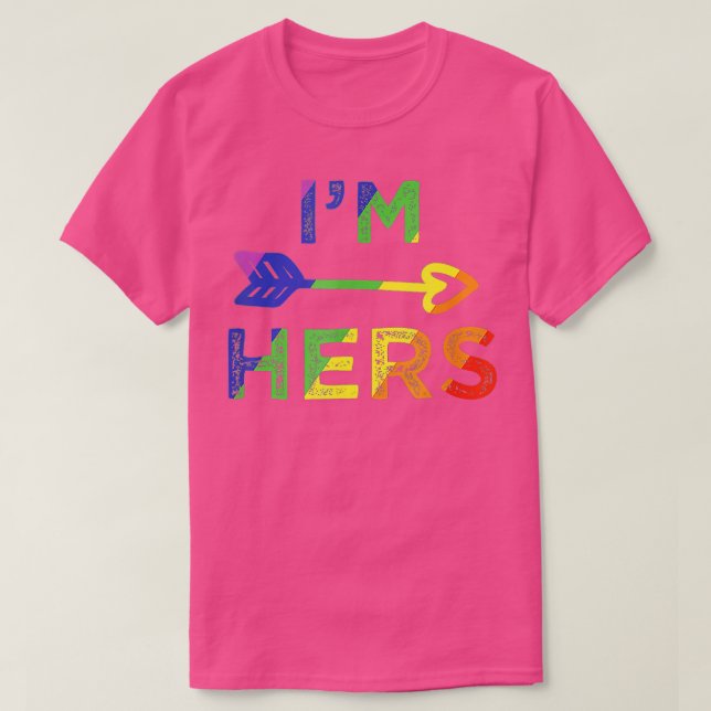 Camiseta Pareja Lesbiana Im Hers Shes Mine Coincidiendo Con (Diseño del anverso)