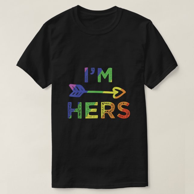 Camiseta Pareja Lesbiana Im Hers Shes Mine Coincidiendo Con (Diseño del anverso)