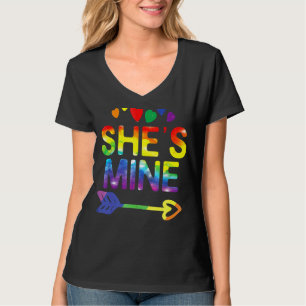 Camiseta Pareja lesbiana que está haciendo el juego de mina