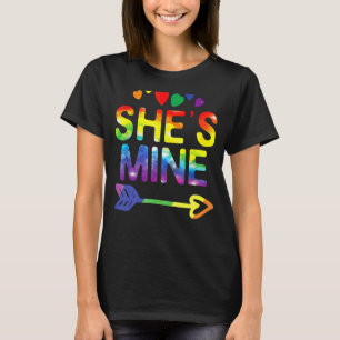 Camiseta Pareja lesbiana que está haciendo el juego de mina