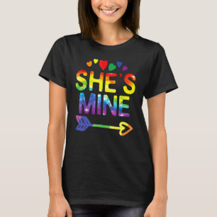 Camiseta Pareja lesbiana que está haciendo el juego de mina