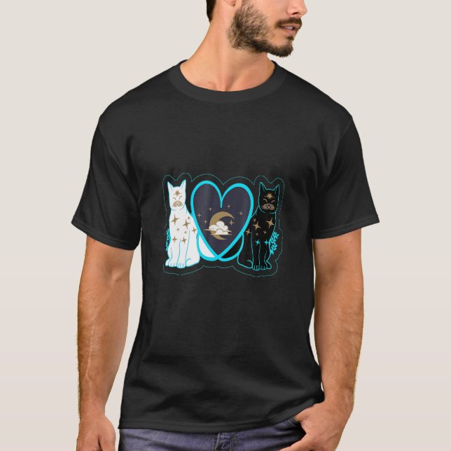 Camiseta Pareja mágica mística de gato Yin Yang 5 Ying D Co (Anverso)
