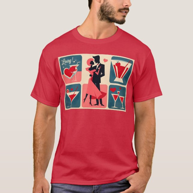 Camiseta Pareja moderna de baile de San Valentín de mediado (Anverso)