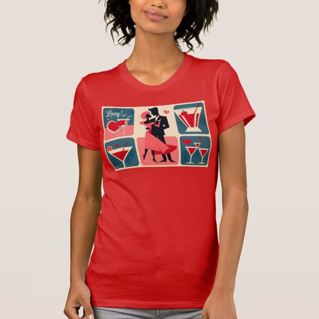 Camiseta Pareja moderna de baile de San Valentín de mediado (Anverso)