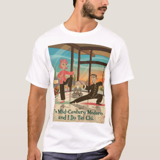 Camiseta Pareja moderna de mediados de siglo haciendo tai c