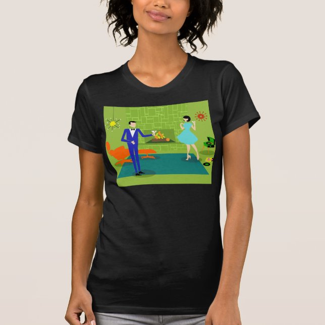 Camiseta Pareja Moderna De Mediados Del Siglo (Anverso)