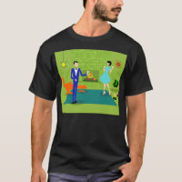 Camiseta Pareja Moderna De Mediados Del Siglo