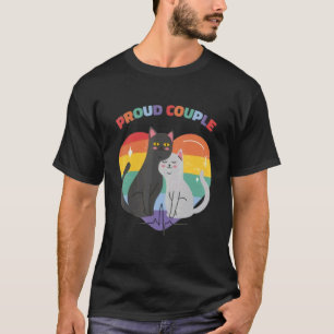 Camiseta Pareja Orgullosa Gato Lgbt Orgullo Gay Gatito Purr