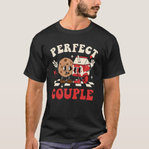 Camiseta Pareja perfecta Cookie Milk Groovy Retro Valentine