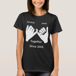 Camiseta Pareja personalizada con nombres y año personaliza