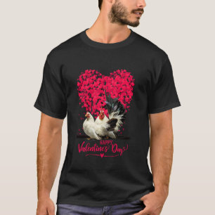 Camiseta Pareja Pollo En Corazón De Árbol Día De San Valent