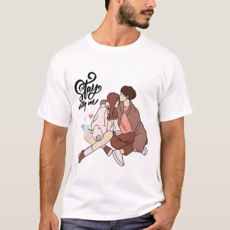 Camiseta pareja. quédate conmigo.