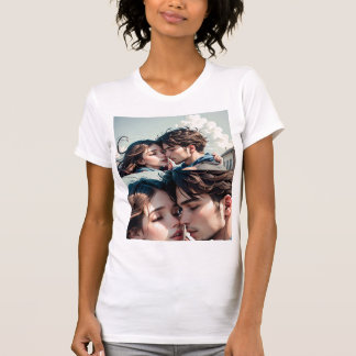 Camiseta Pareja romántica besándose en la carretera