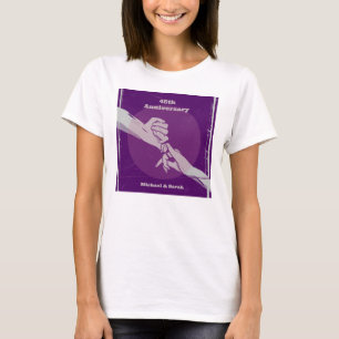 Camiseta Pareja romántica de aniversario personalizada con 