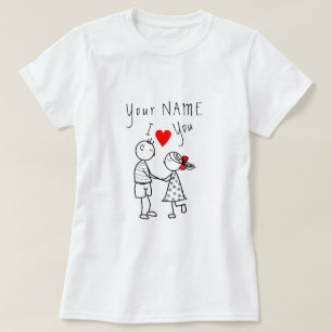 Camiseta Pareja T-Shirt Nombre personalizado con texto - Te