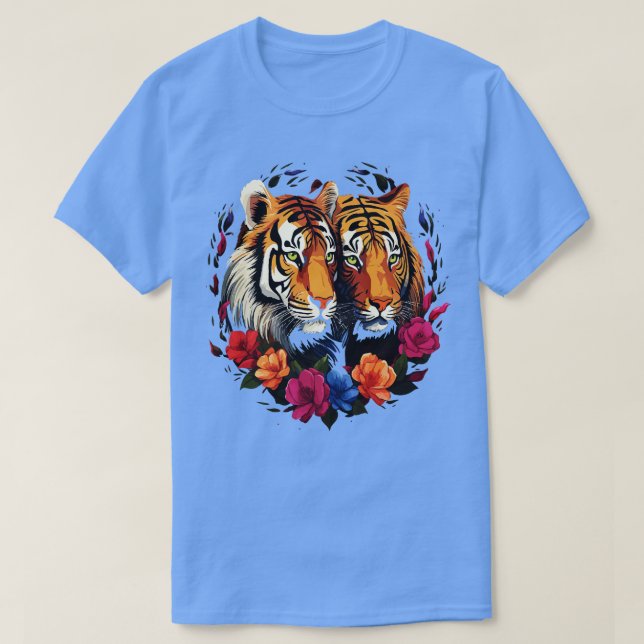 Camiseta Pareja tigre siberiana Valentine (Diseño del anverso)
