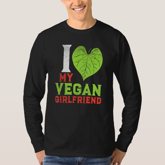 Camiseta Pareja Vegan Basada En Plantas Me Encanta Mi Vegan (Anverso)