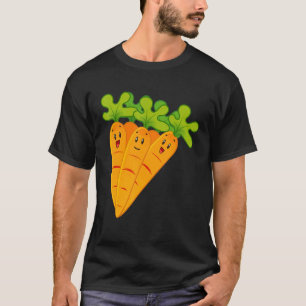 Camiseta Pareja Vestuario Niño Diversión Vegetable Carrote 