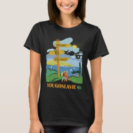 Camiseta Pareja Yugoslavia Montañas Azul Viajes