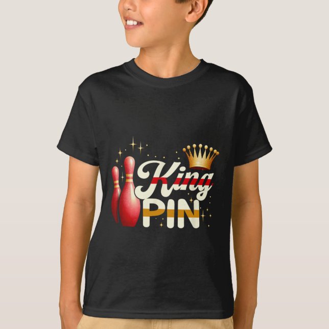 Camiseta Parejas Bowler League Bowler King Pin Wearing Cro (Anverso)