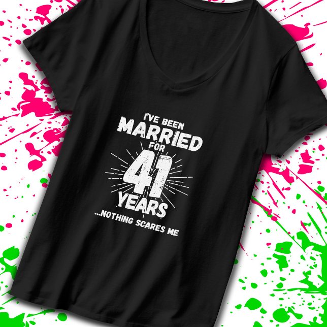 Camiseta Parejas casadas 41 años de curioso 41 aniversario (Celebrate your 41 year anniversary milestone with our t-shirt designed to get laughs! -Teemixer)