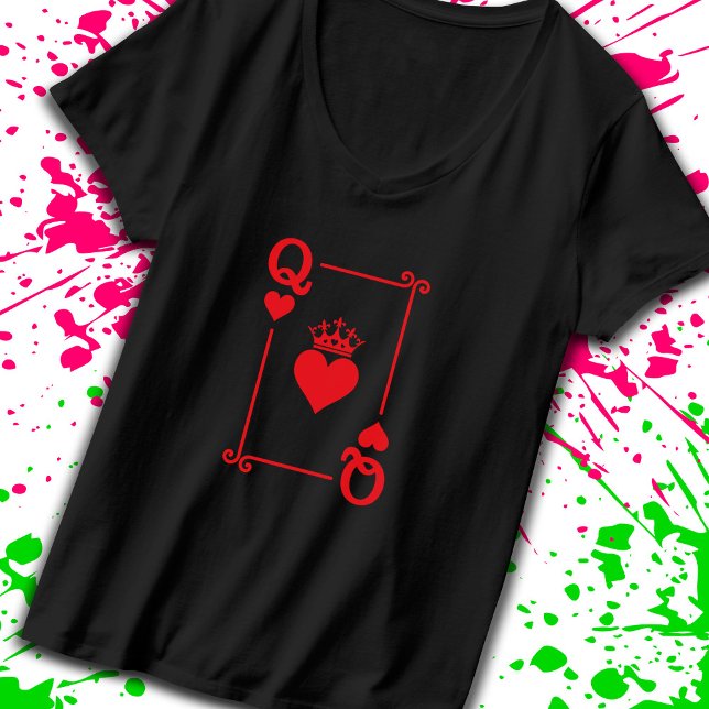 Camiseta Parejas coincidentes disfraz de Halloween Reina de (Embrace your inner queen & rule the game with our Queen of Hearts t-shirt! -Teemixer)