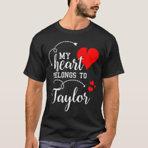 Camiseta Parejas coincidentes Mi corazón pertenece a Taylo