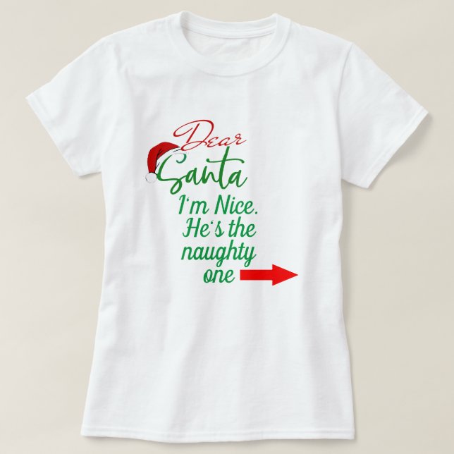 Camiseta Parejas coincidiendo, estoy bien, él es Navidades  (Diseño del anverso)