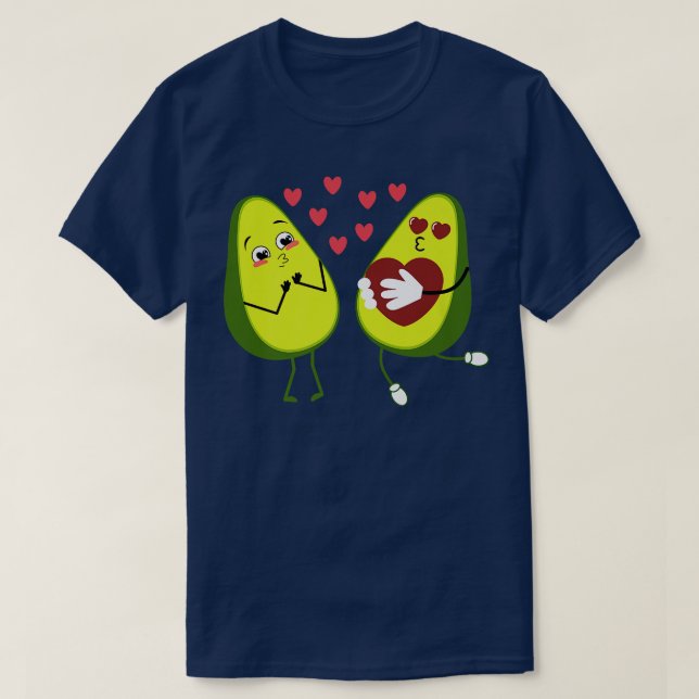 Camiseta Parejas de aguacate cutáneo lo Día de San Valentín (Diseño del anverso)