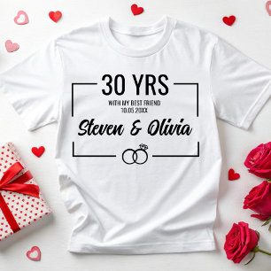 Camiseta Parejas de bodas de aniversario personalizadas 20 