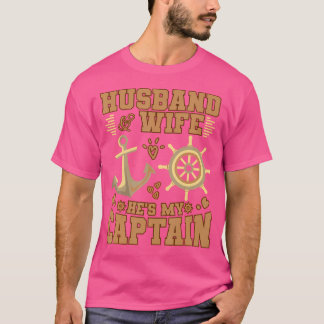 Camiseta Parejas de crucero de marido y mujer Él es mi capi