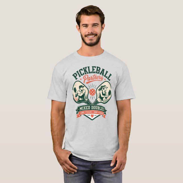 Camiseta Parejas de Pickleball Dobles Mixtos (Anverso completo)