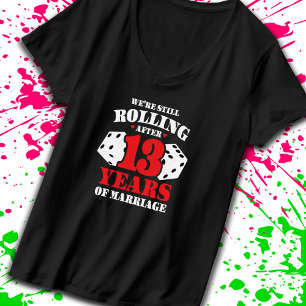 Camiseta Parejas del 13° Aniversario graciosas casadas dura
