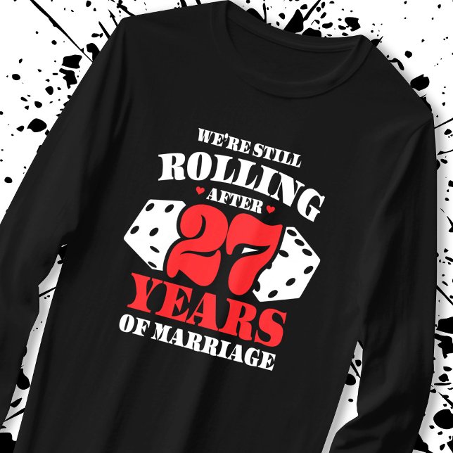 Camiseta Parejas del 27º aniversario casadas durante 27 año (Subido por el creador)