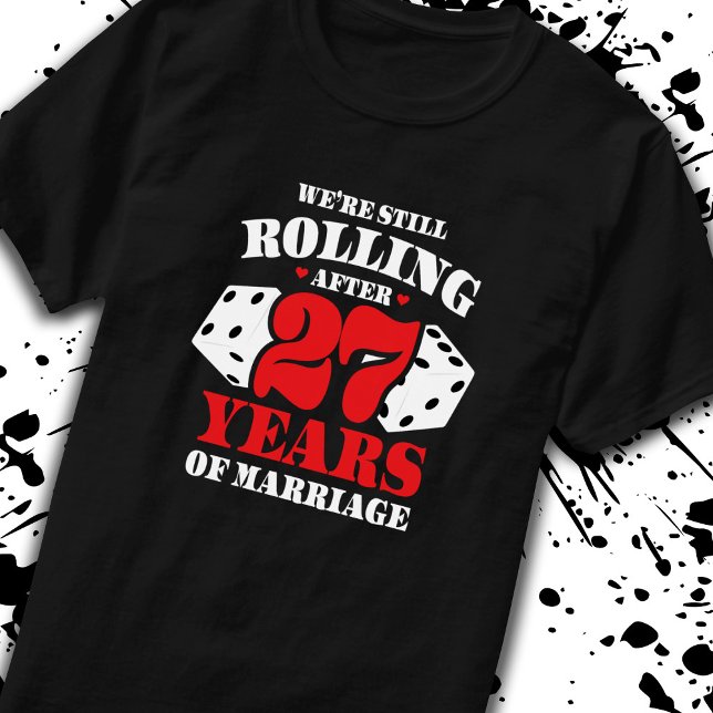 Camiseta Parejas del 27º aniversario casadas durante 27 año (Subido por el creador)