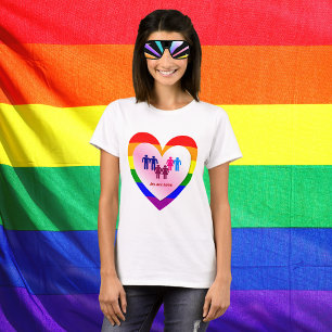Camiseta Parejas dentro del corazón del Orgullo de Amor