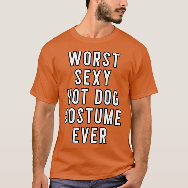 Camiseta Parejas Disfraces de Halloween Peor Perro caliente (Anverso)
