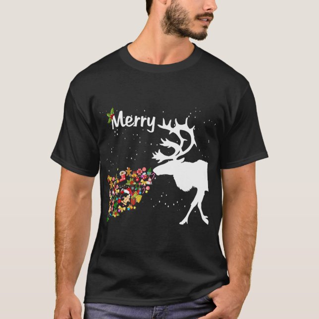 Camiseta Parejas enfermas renos mueren y Navidades feos hon (Anverso)